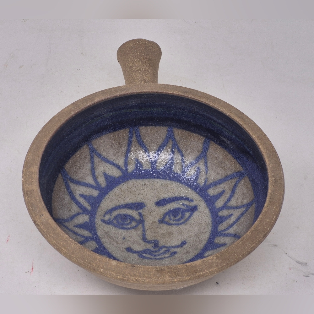 Sun Design MCM Blue and Brown Ceramic Bowl